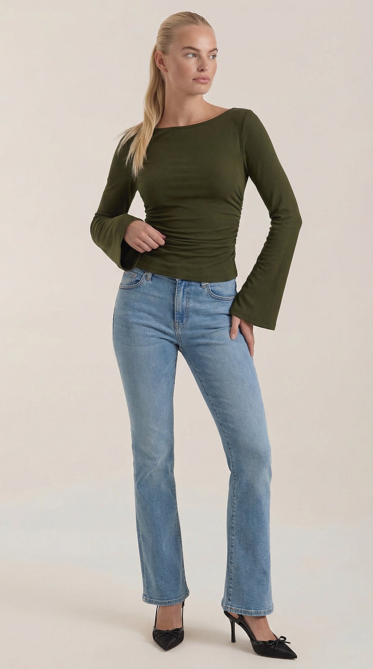 Larga Manga Blusa Leona