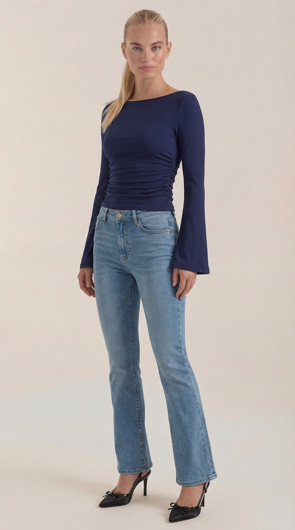 Larga Manga Blusa Leona