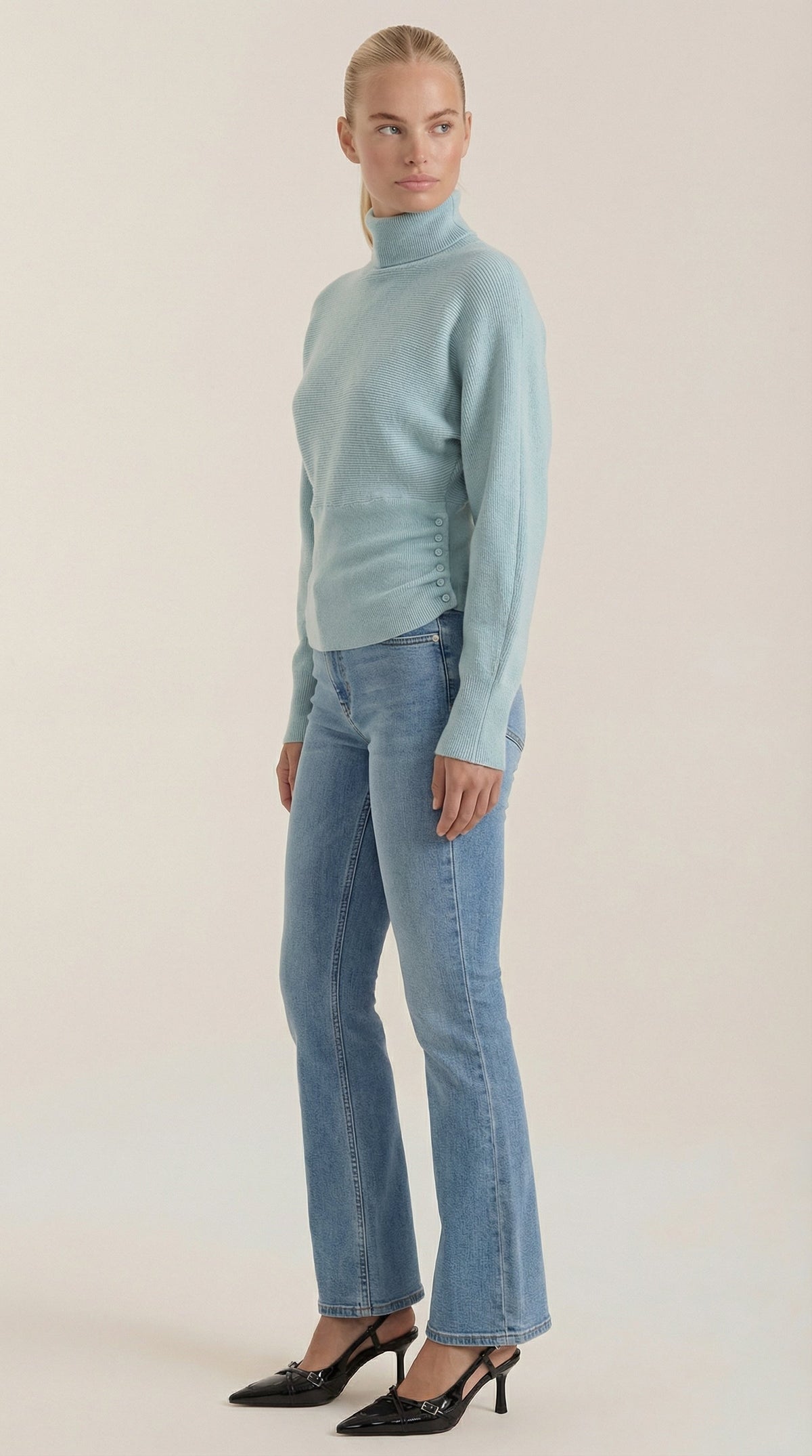 Suéter Leticia de Cuello Alto con Textura Acanalada