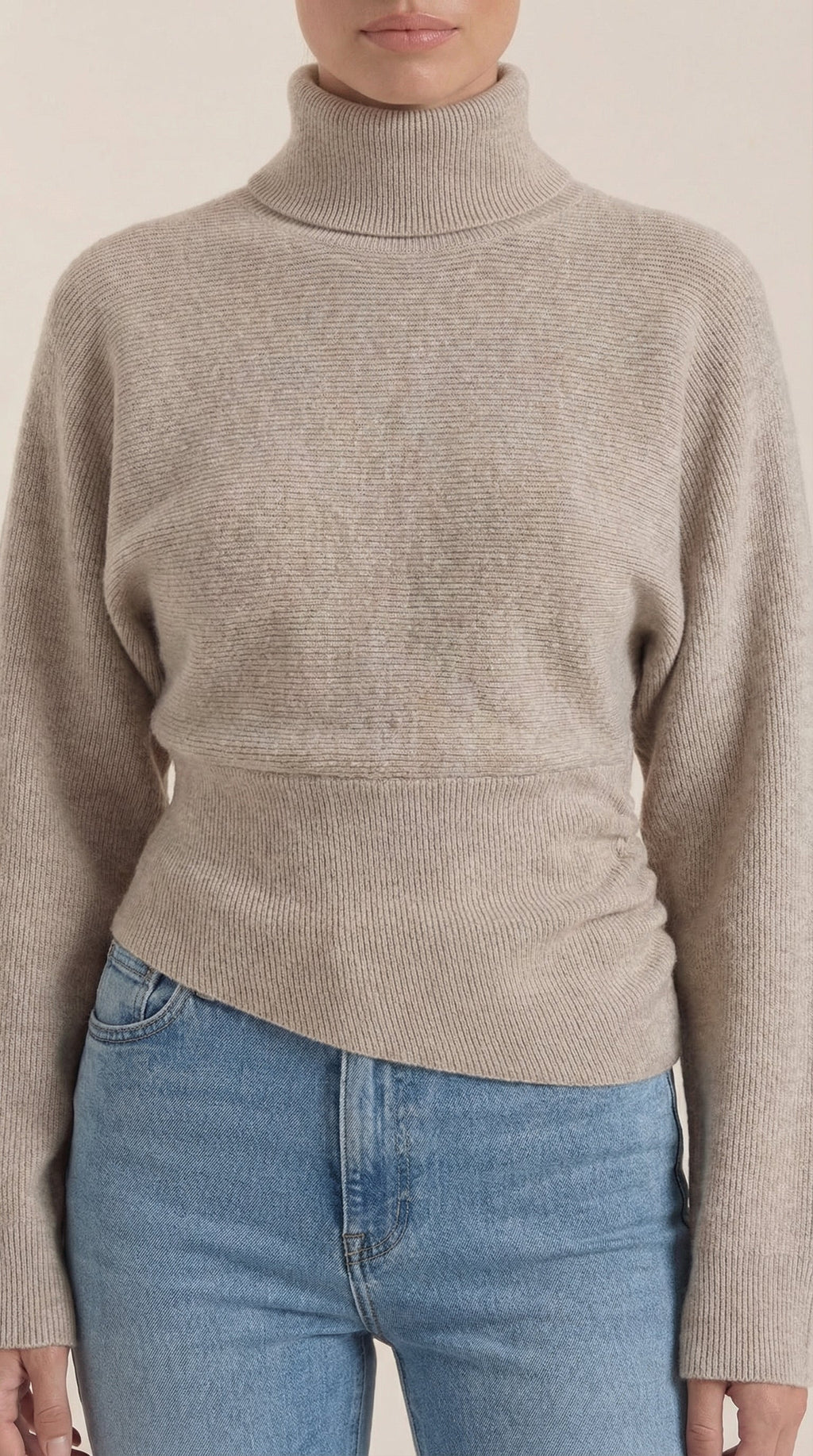 Suéter Leticia de Cuello Alto con Textura Acanalada