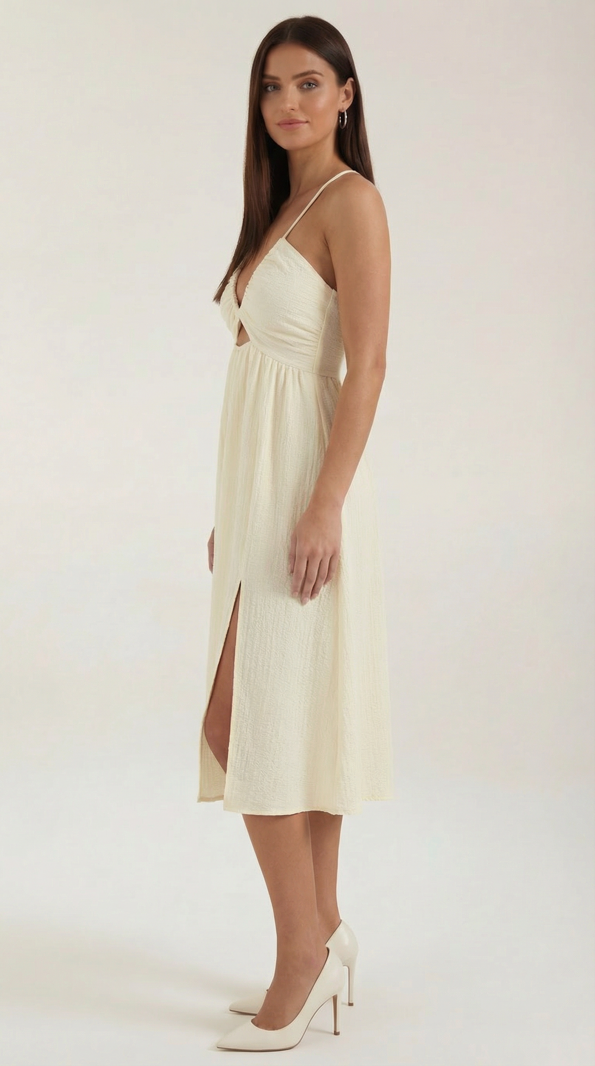 Vestido midi Linda con aberturas