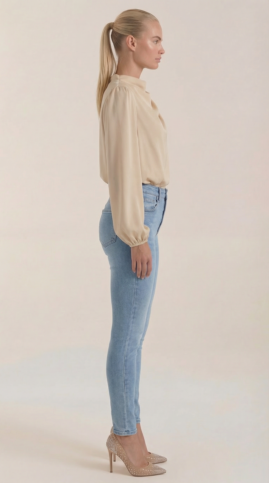 Blusa de Manga Larga Drapiada Marcia