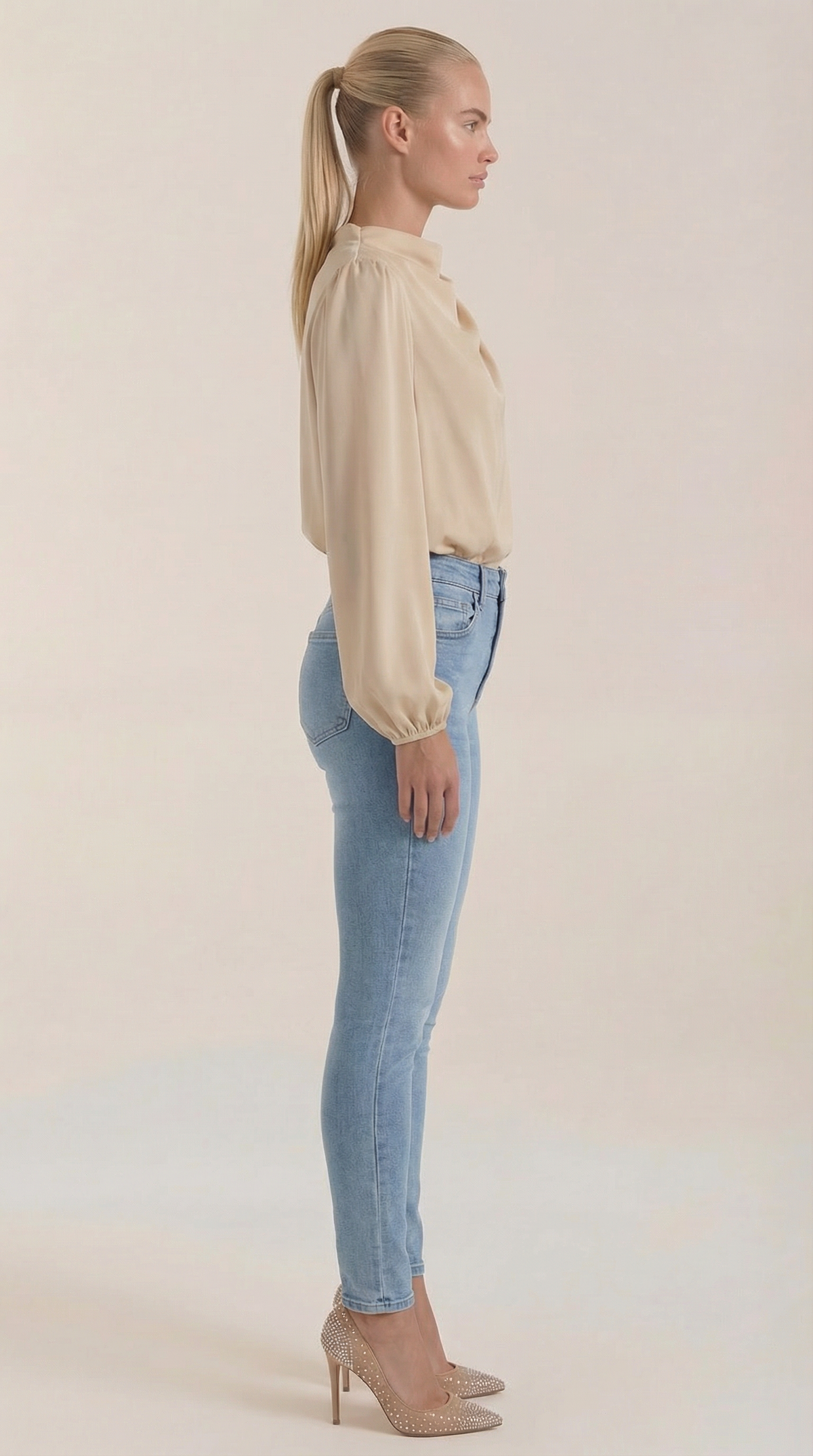 Blusa de Manga Larga Drapiada Marcia