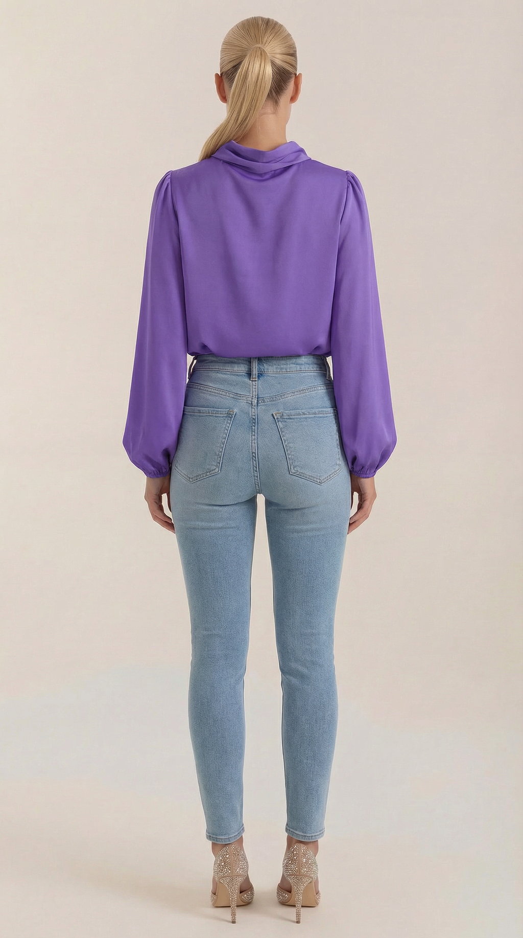 Blusa de Manga Larga Drapiada Marcia