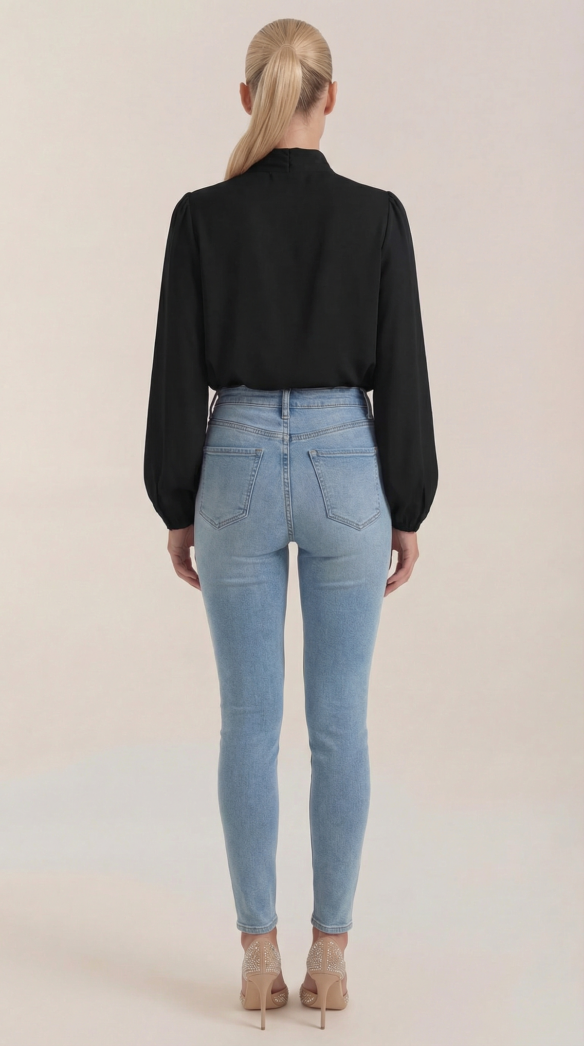 Blusa de Manga Larga Drapiada Marcia