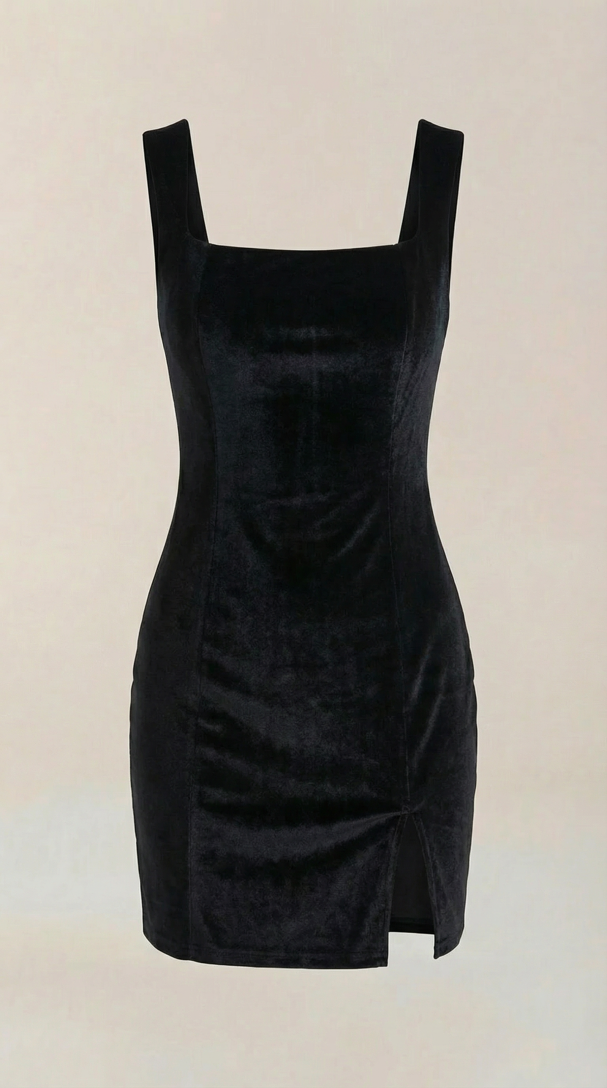 Vestido Mini de Terciopelo Rachelle con Escote Cuadrado