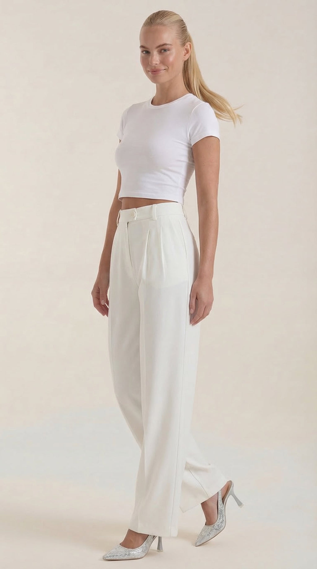 Pantalones de oficina Rebecca de pierna ancha