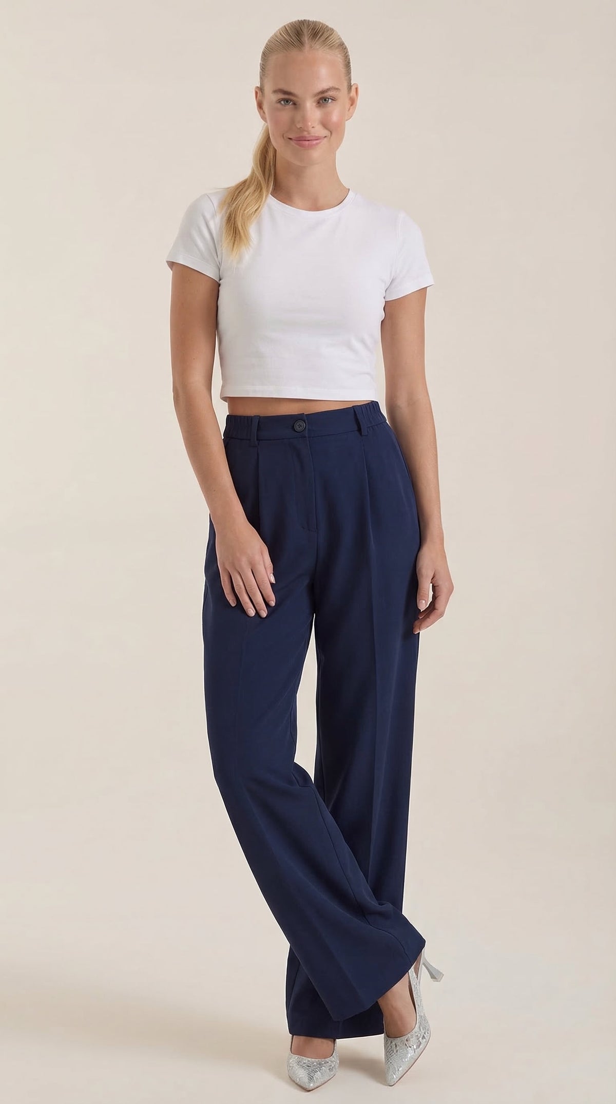 Pantalones de oficina Rebecca de pierna ancha