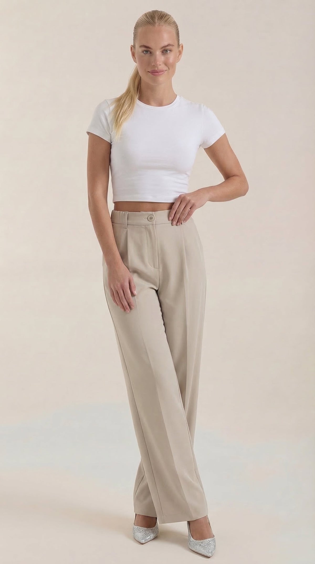 Pantalones de oficina Rebecca de pierna ancha