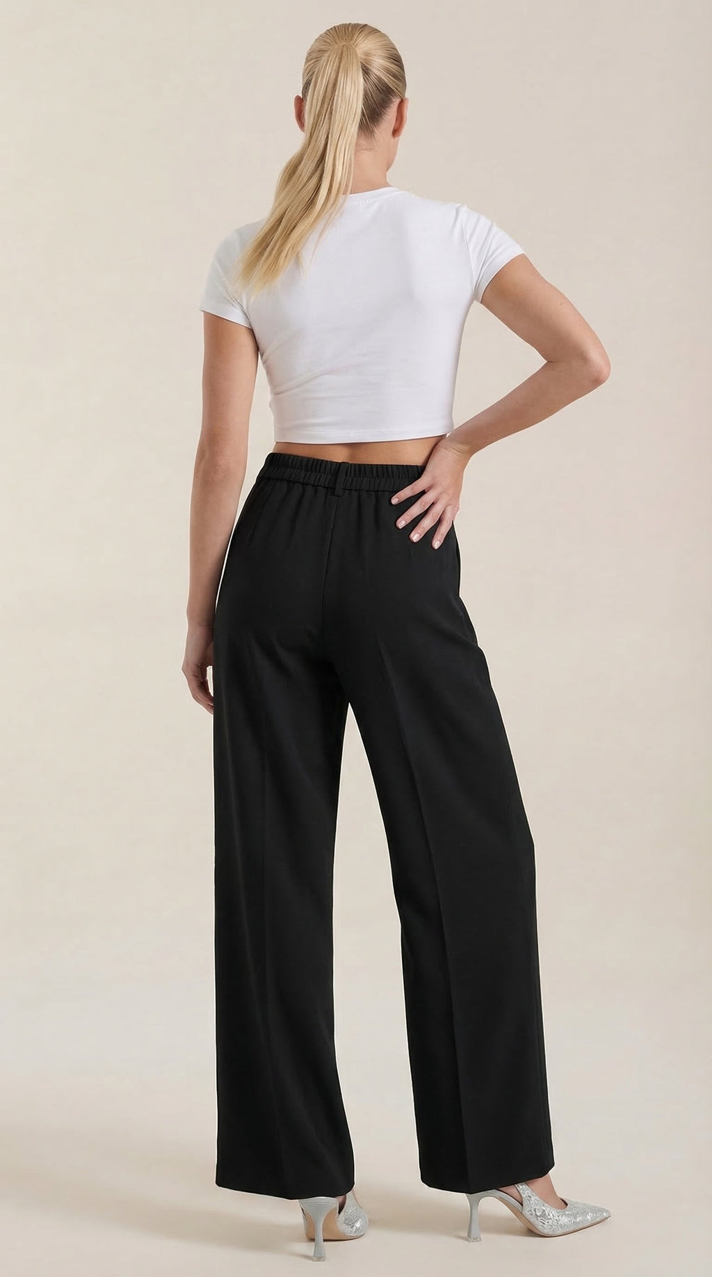 Pantalones de oficina Rebecca de pierna ancha