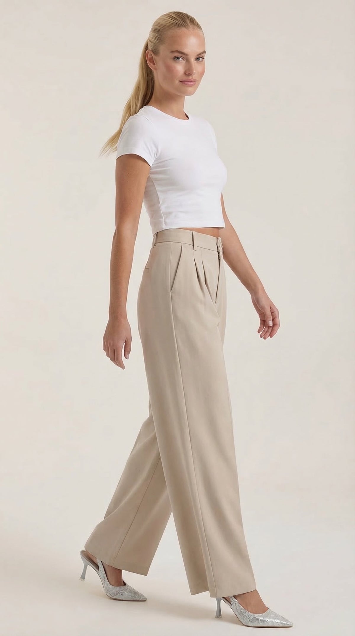 Pantalones de oficina Rebecca de pierna ancha