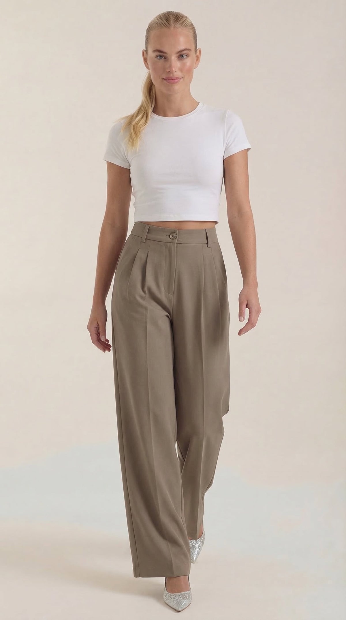 Pantalones de oficina Rebecca de pierna ancha