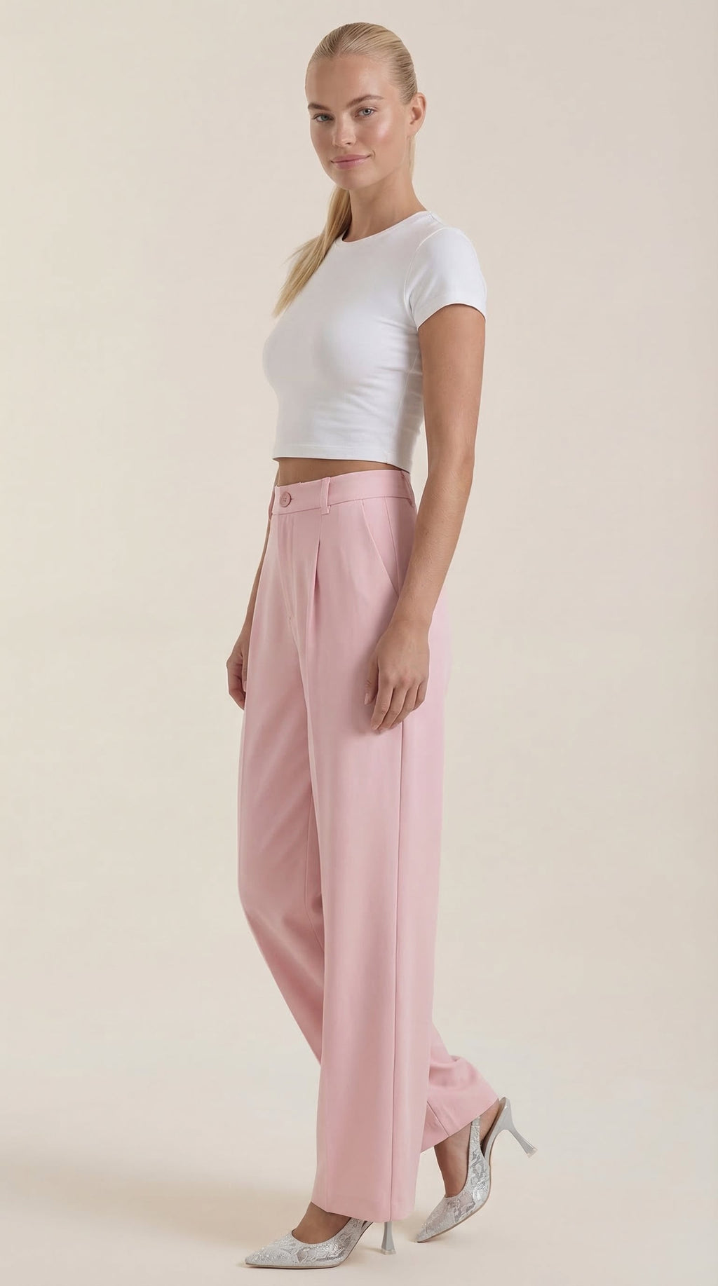 Pantalones de oficina Rebecca de pierna ancha