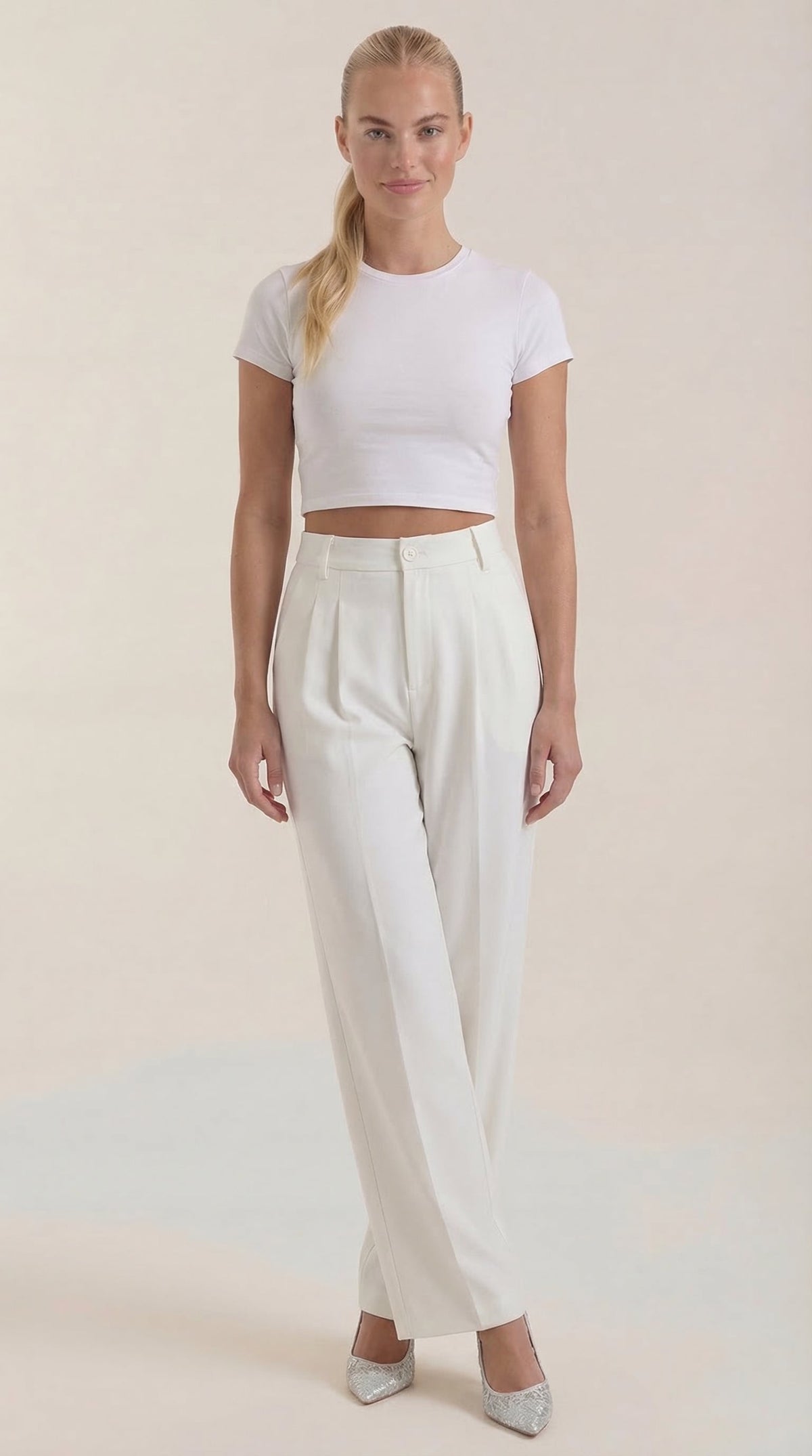 Pantalones de oficina Rebecca de pierna ancha