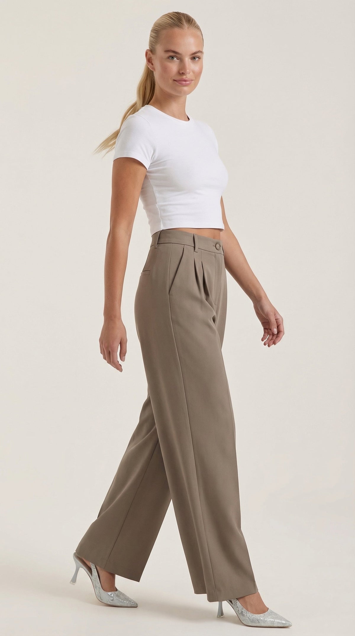Pantalones de oficina Rebecca de pierna ancha