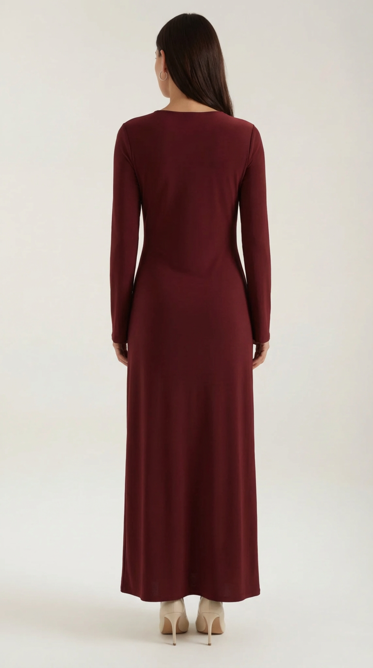 Vestido largo Renee con mangas largas