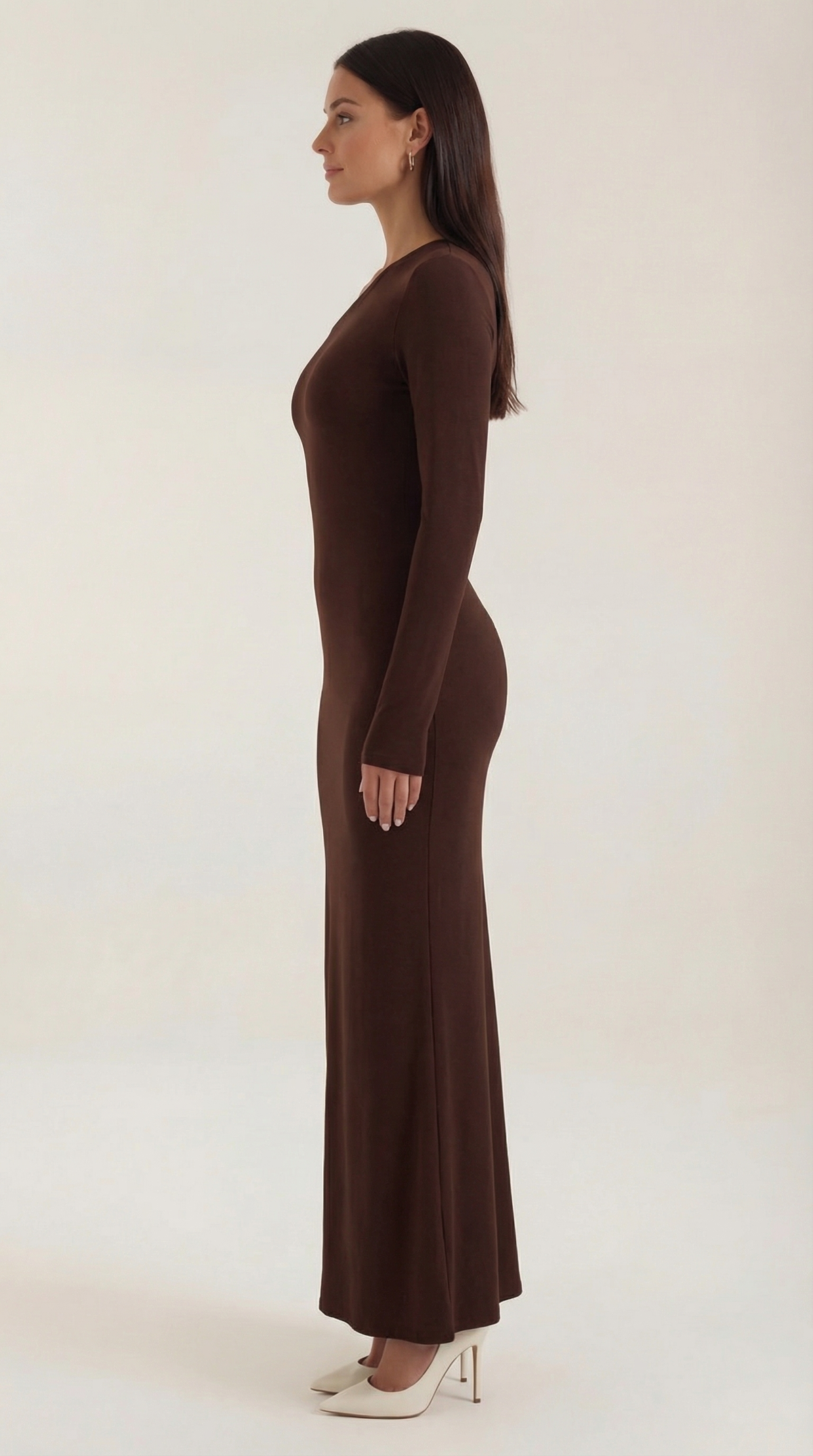 Roberta Langarm-Bodycon-Maxivestido