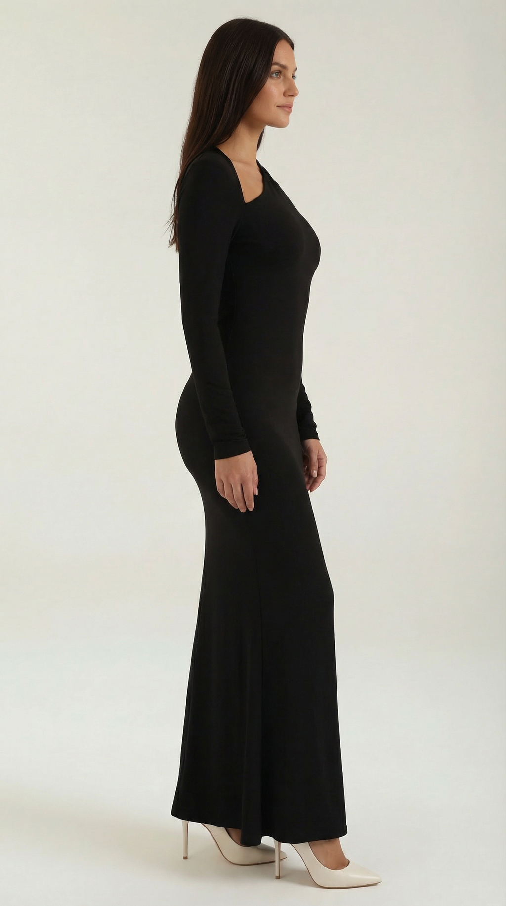 Roberta Langarm-Bodycon-Maxivestido