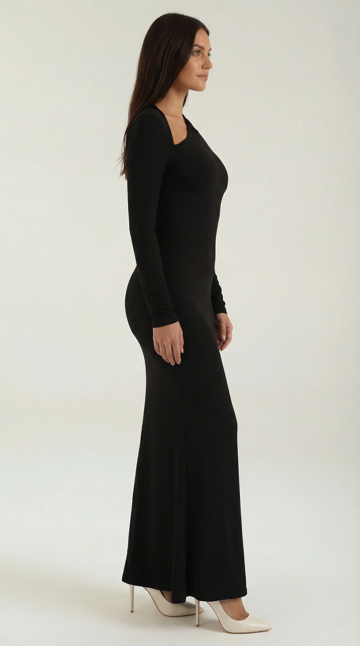 Roberta Langarm-Bodycon-Maxivestido
