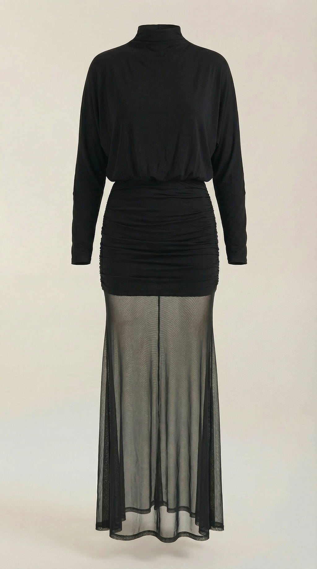 Vestido Largo con Volantes de Malla Sonya