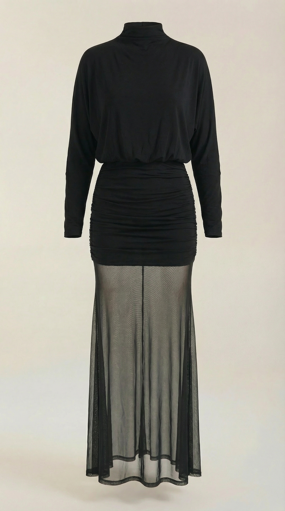 Vestido Largo con Volantes de Malla Sonya