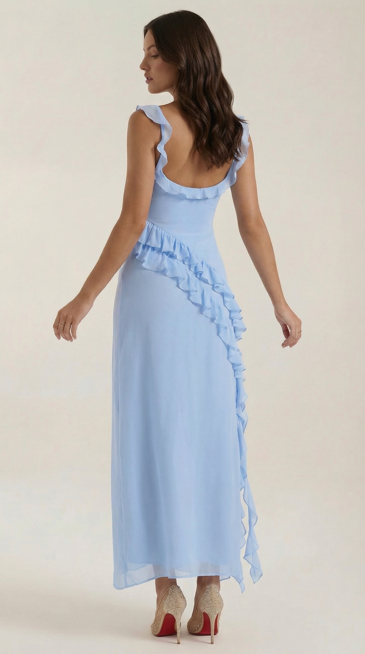 Maxi Vestido Susan con Detalles de Volantes