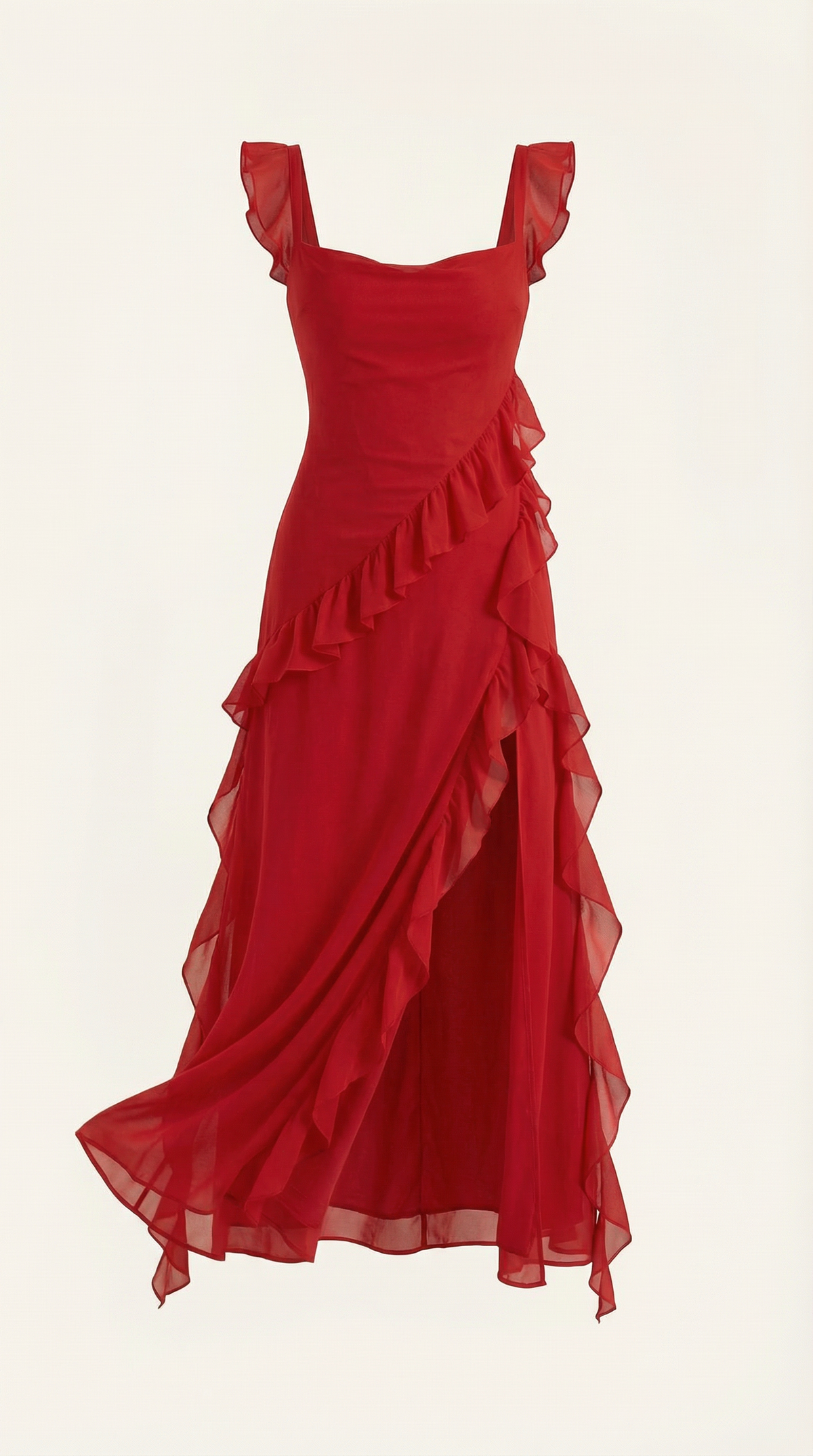 Maxi Vestido Susan con Detalles de Volantes