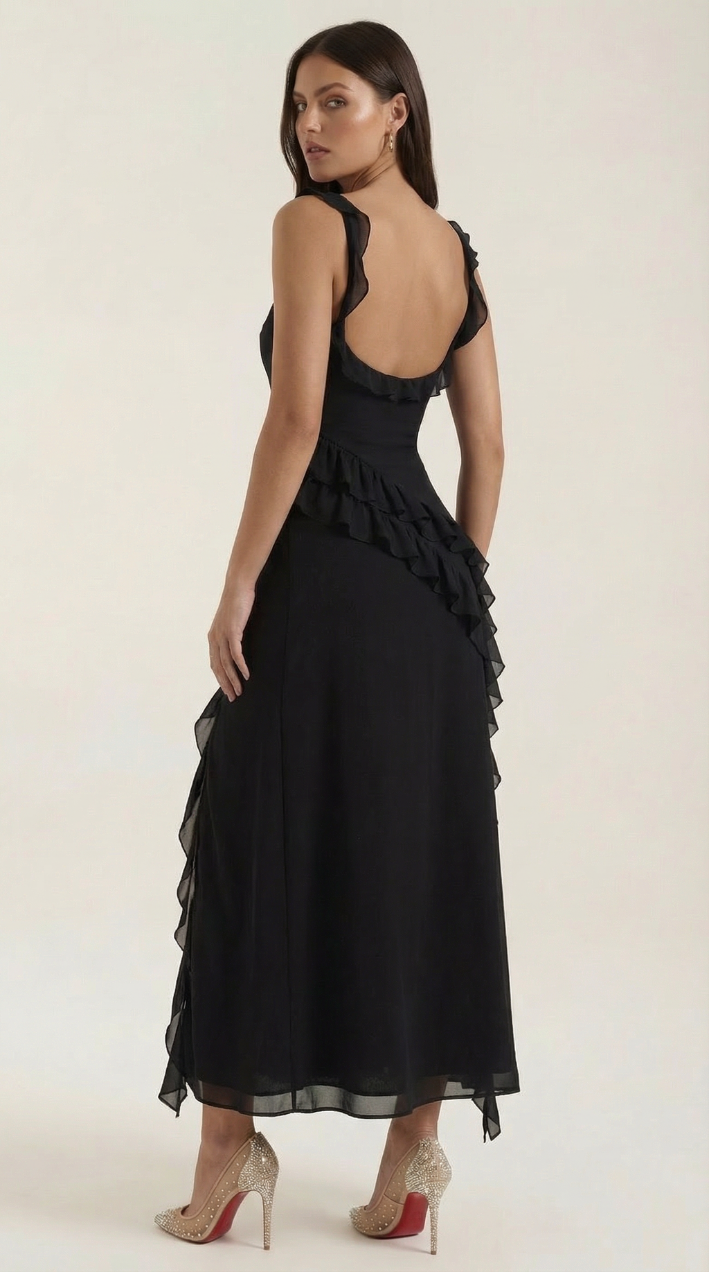 Maxi Vestido Susan con Detalles de Volantes