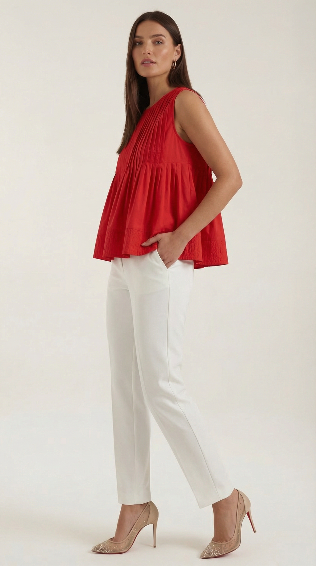 Vestido peplum Tess con pliegues - Estilo premium
