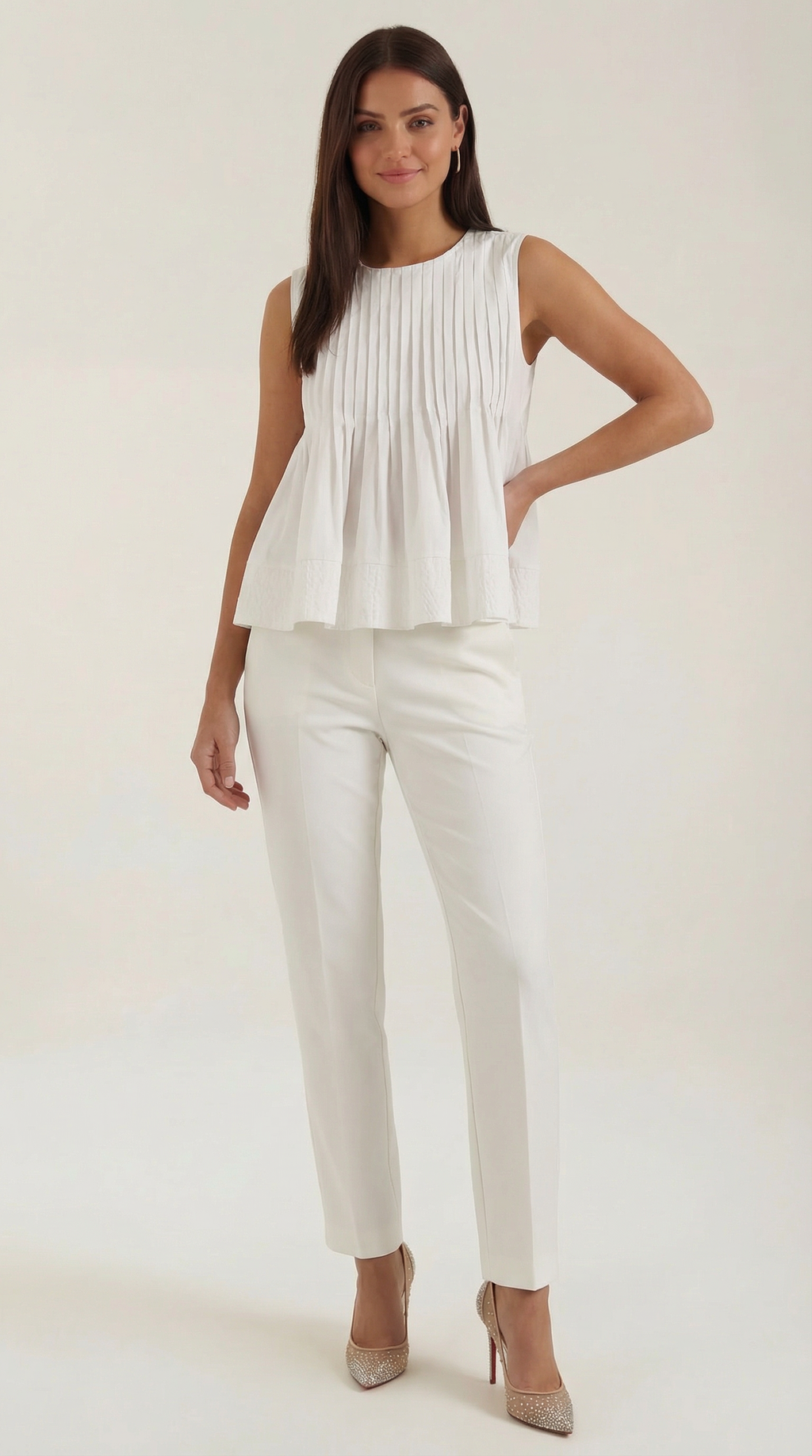 Vestido peplum Tess con pliegues - Estilo premium
