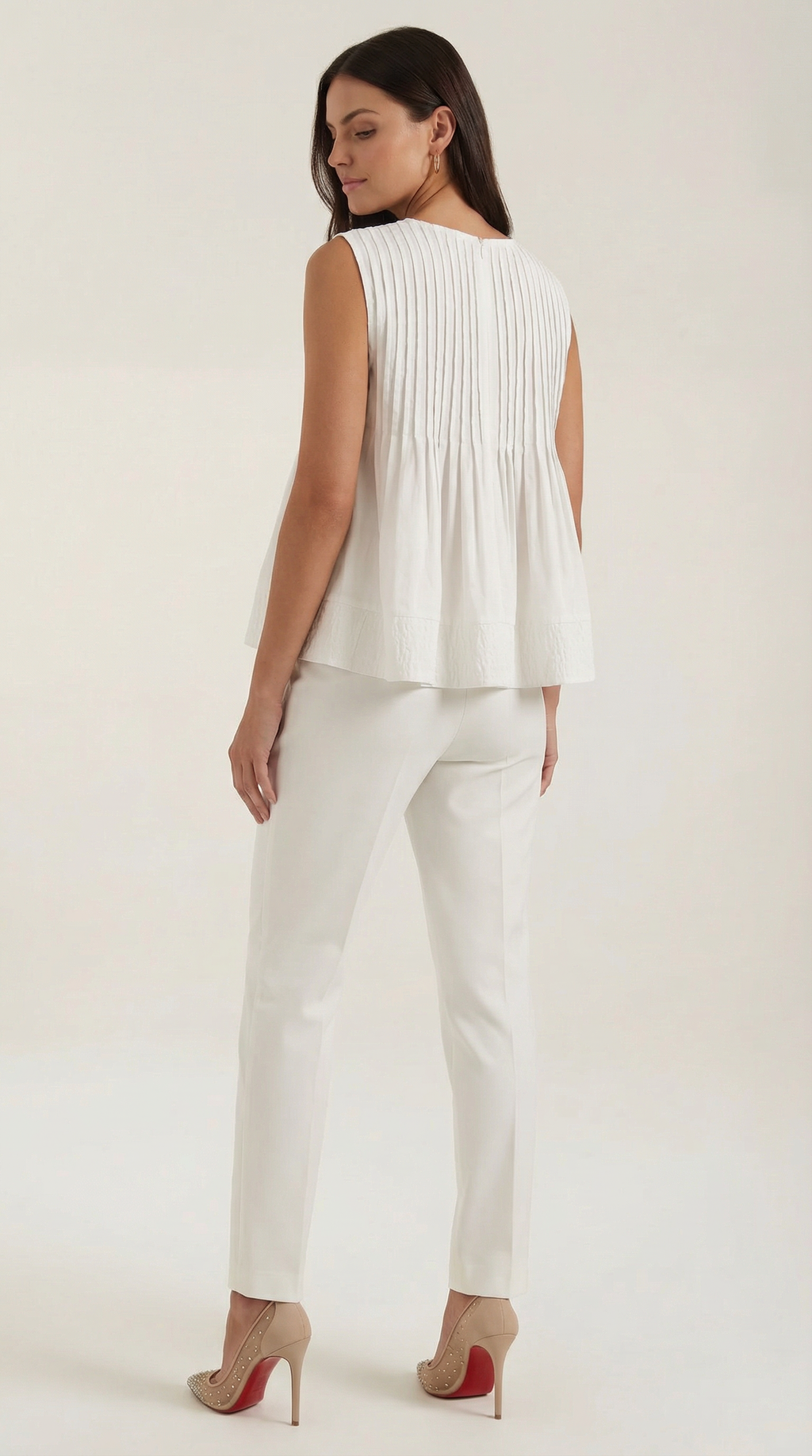 Vestido peplum Tess con pliegues - Estilo premium