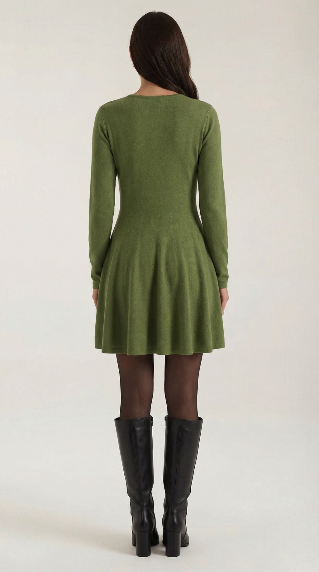Tiffany Plisado Mini Vestido de Mangas Largas