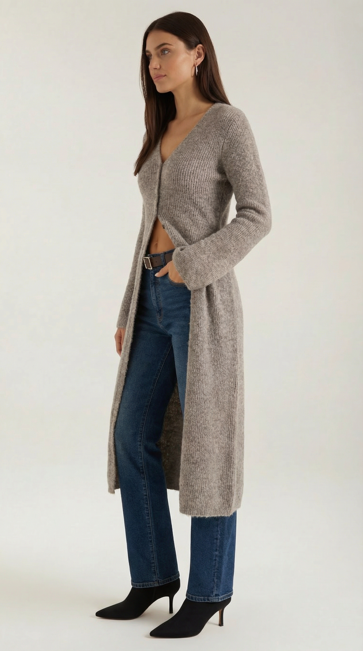 Cárdigan Maxi de Punto 'Valerie' con Escote en Forma de V
