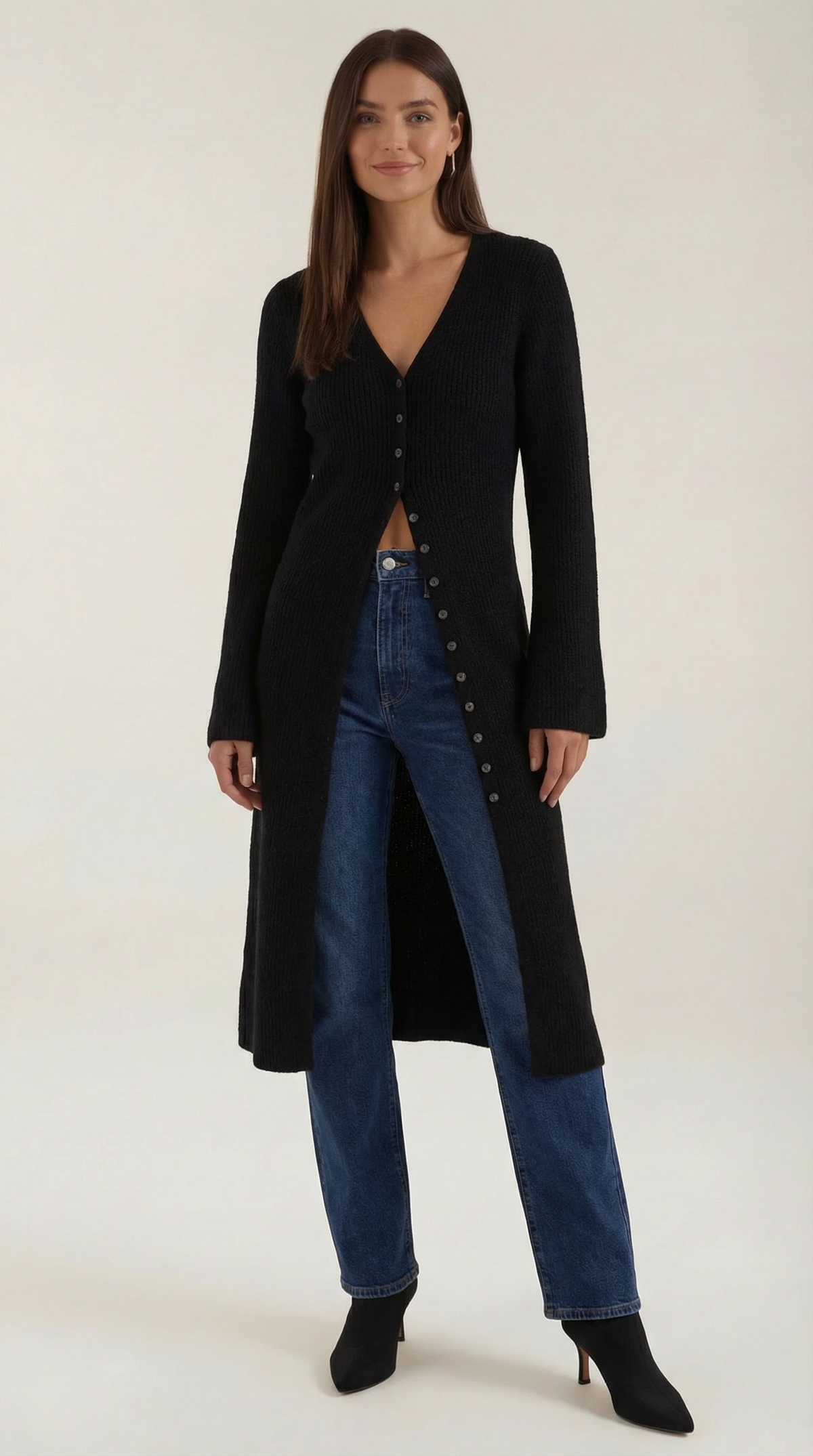 Cárdigan Maxi de Punto 'Valerie' con Escote en Forma de V
