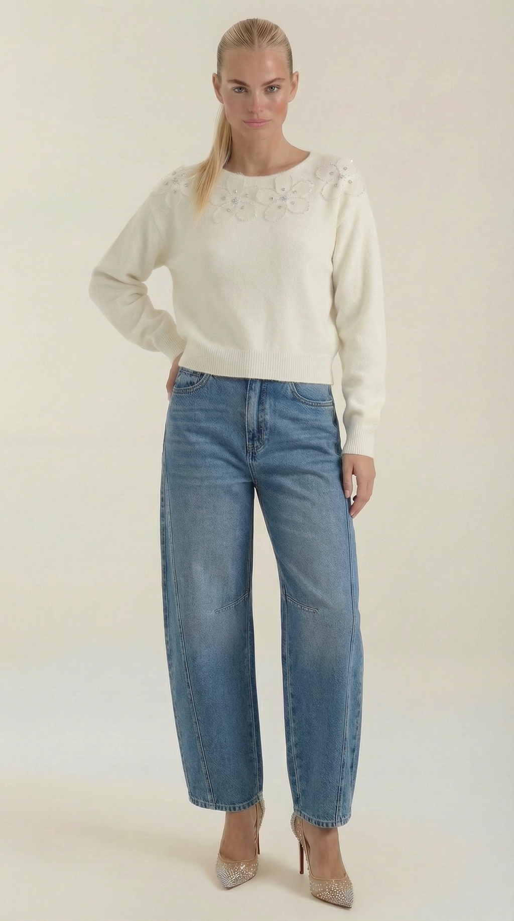 Jeans Vicki de Cintura Alta con Pierna Barrel
