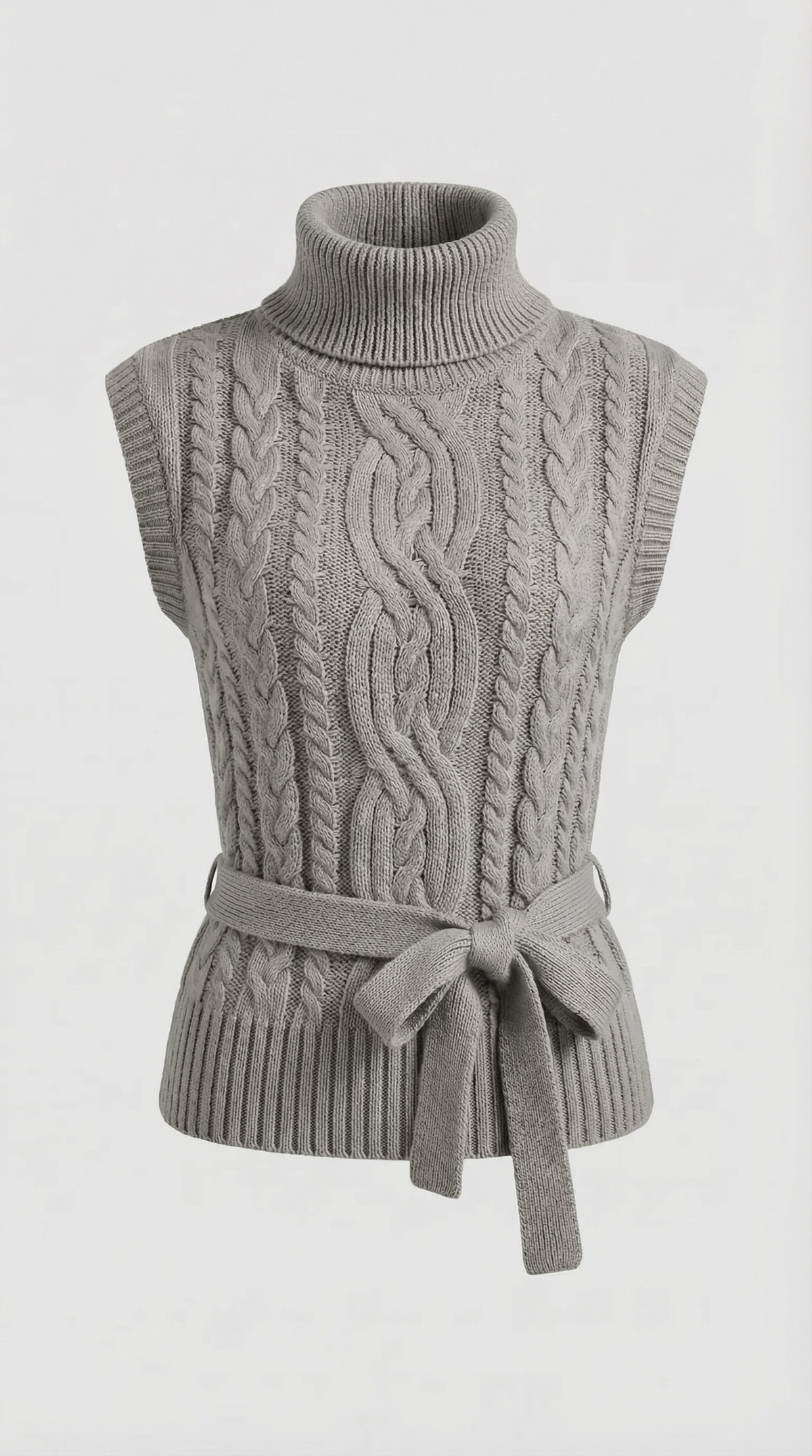 Chaleco de punto trenzado con cuello alto Wendy