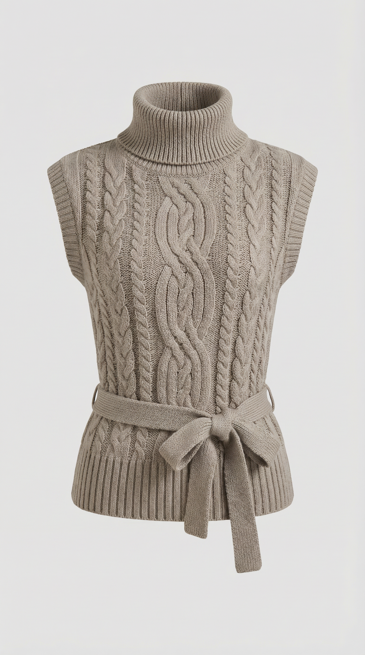 Chaleco de punto trenzado con cuello alto Wendy