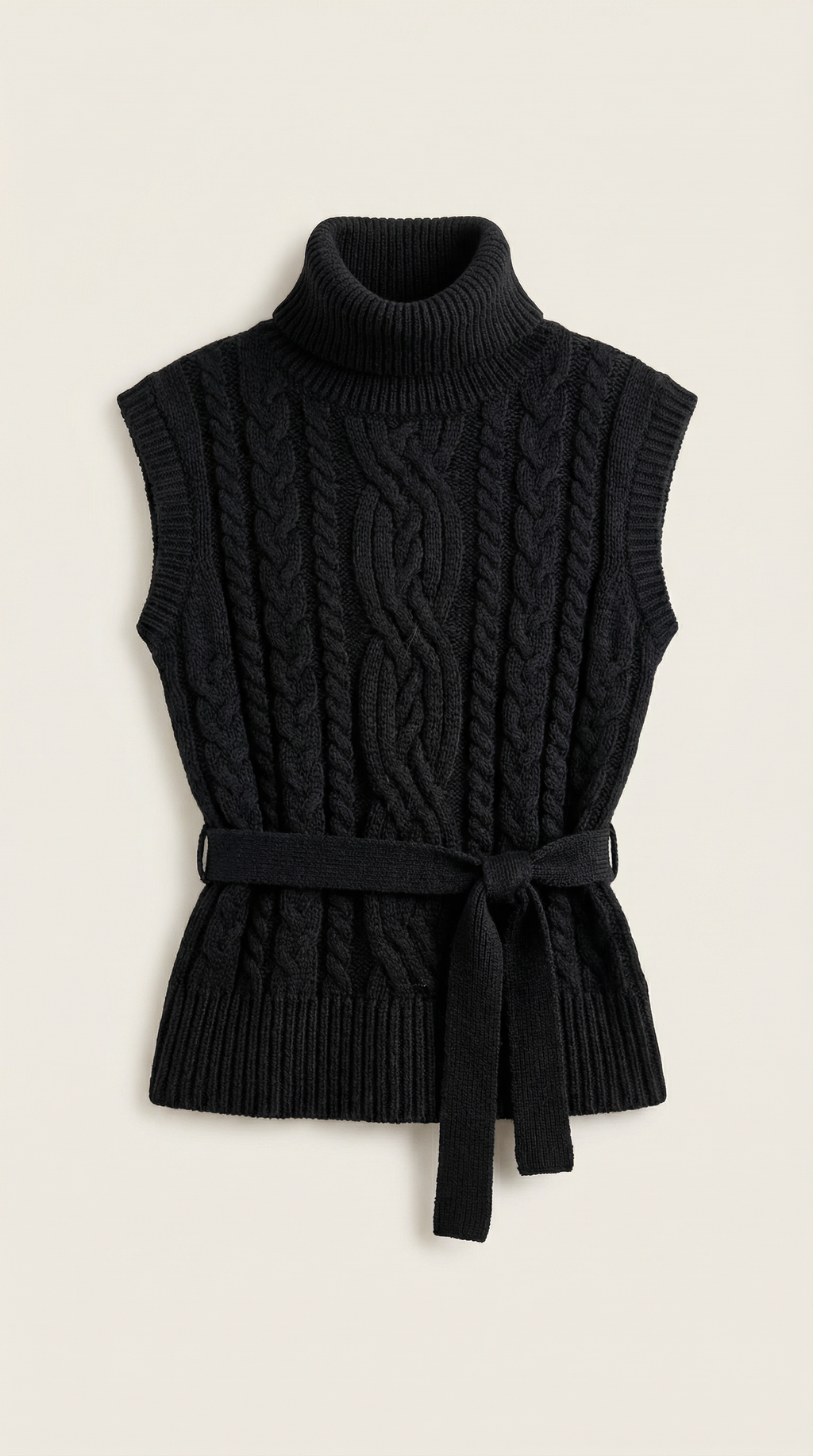 Chaleco de punto trenzado con cuello alto Wendy