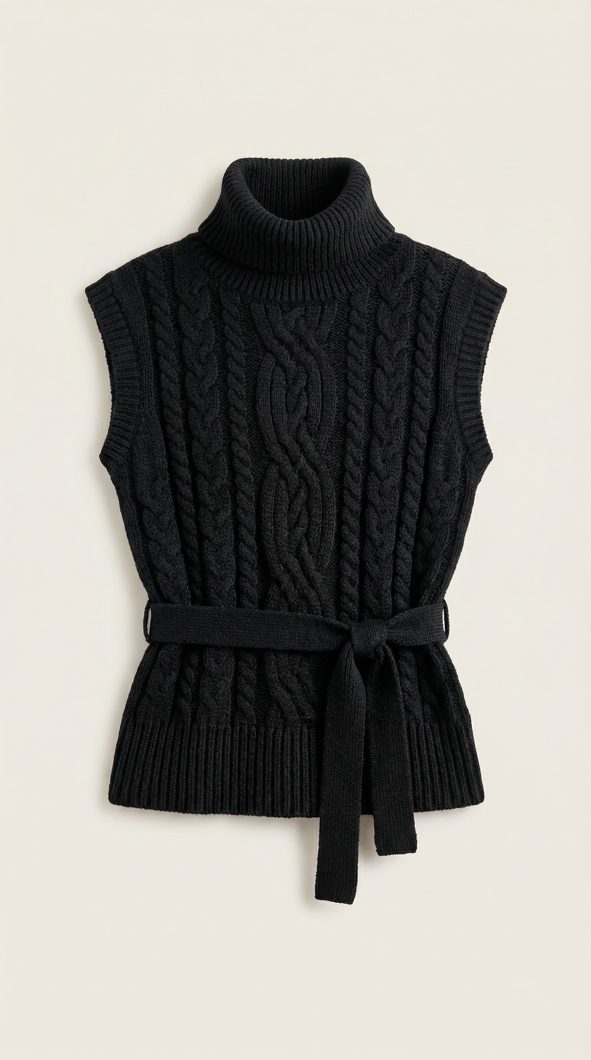 Chaleco de punto trenzado con cuello alto Wendy
