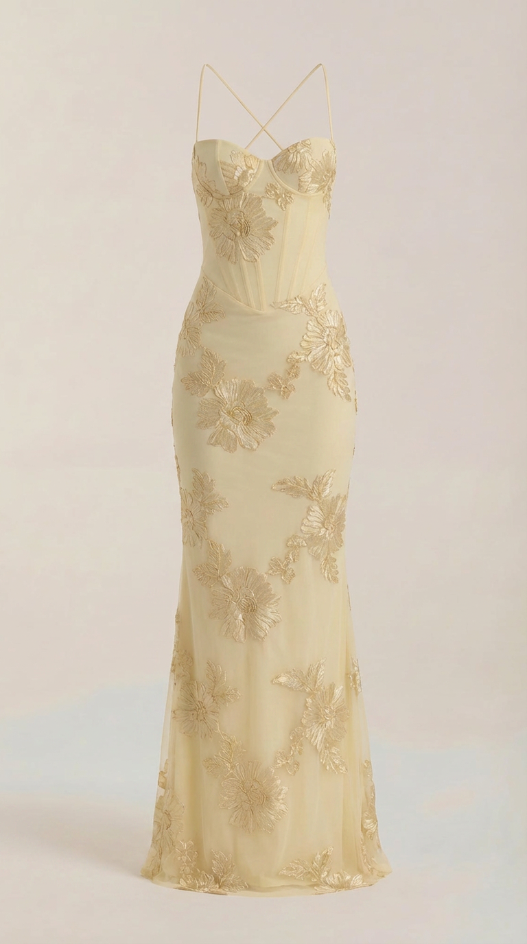 Vestido Maxi Corsé Floral Chantal