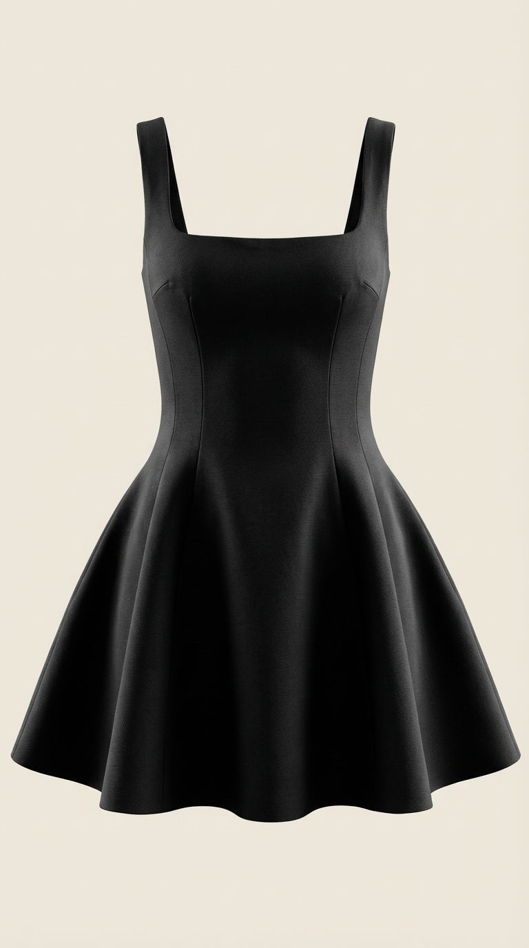 Dixie Mini Plisado Acampanado Vestido