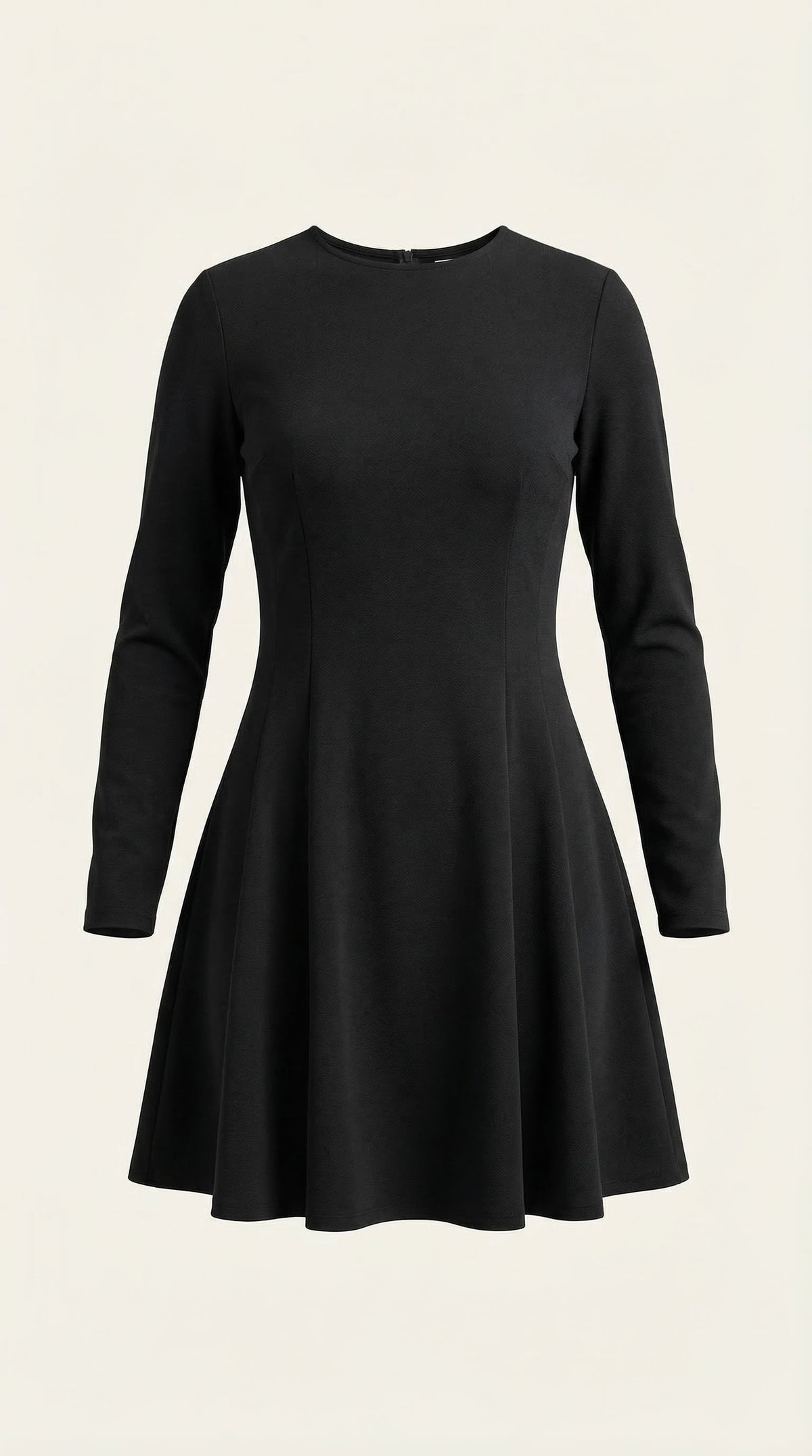 Vestido Corto de Manga Larga Ébano