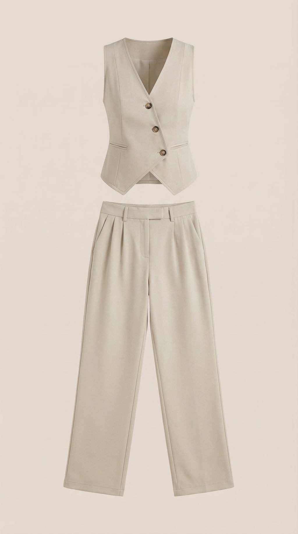 Conjunto de Chaleco y Pantalones en Color Jengibre