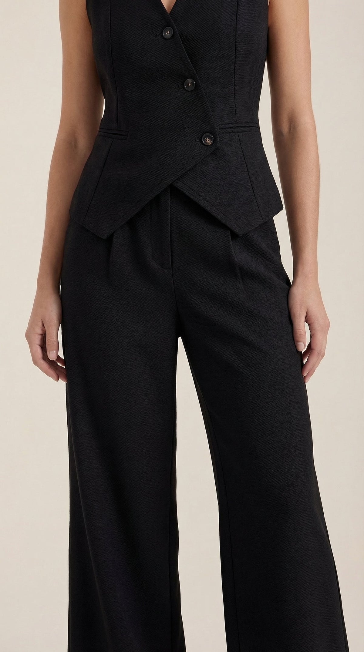 Conjunto de Chaleco y Pantalones en Color Jengibre