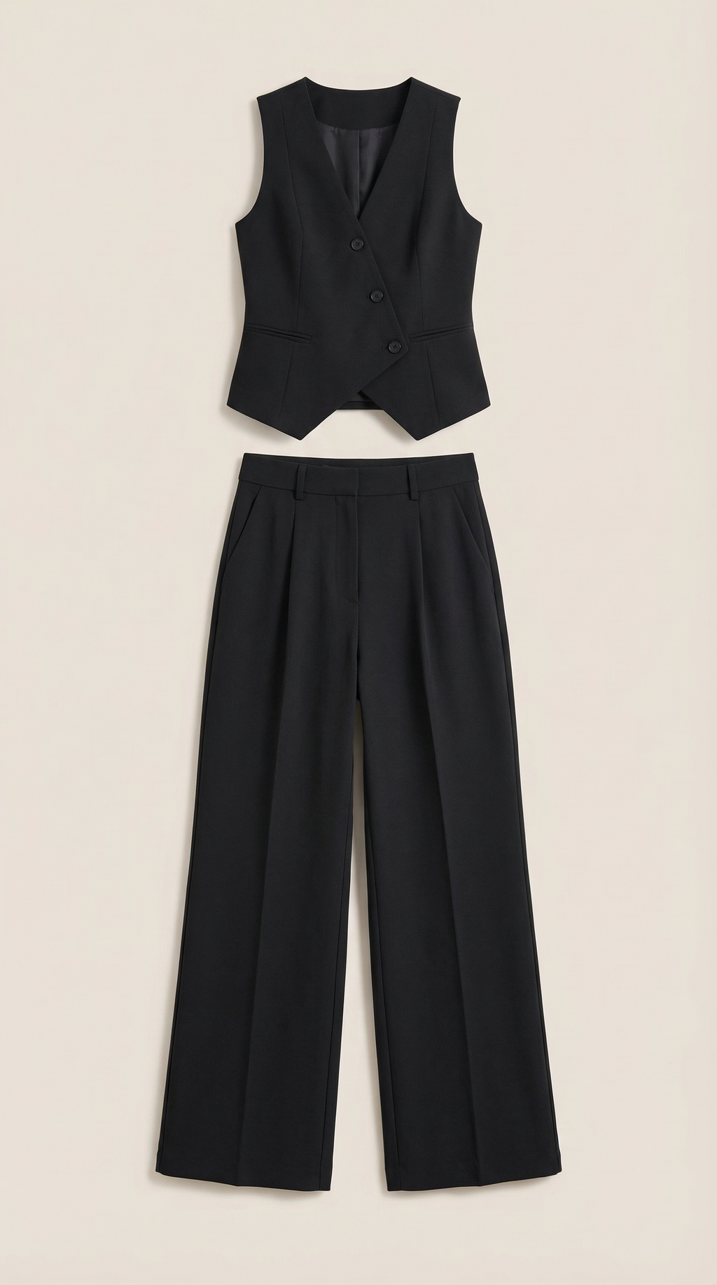 Conjunto de Chaleco y Pantalones en Color Jengibre