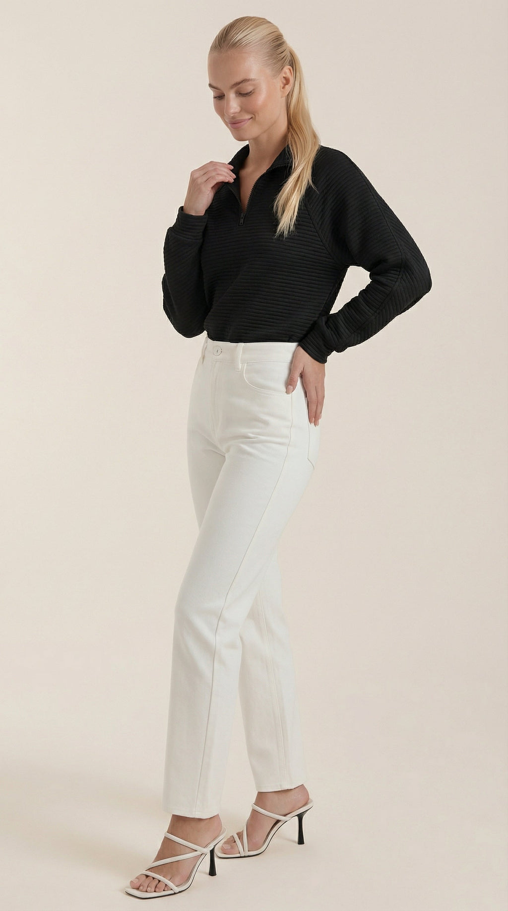 Melinda Quarter-Zip Polo Pullover