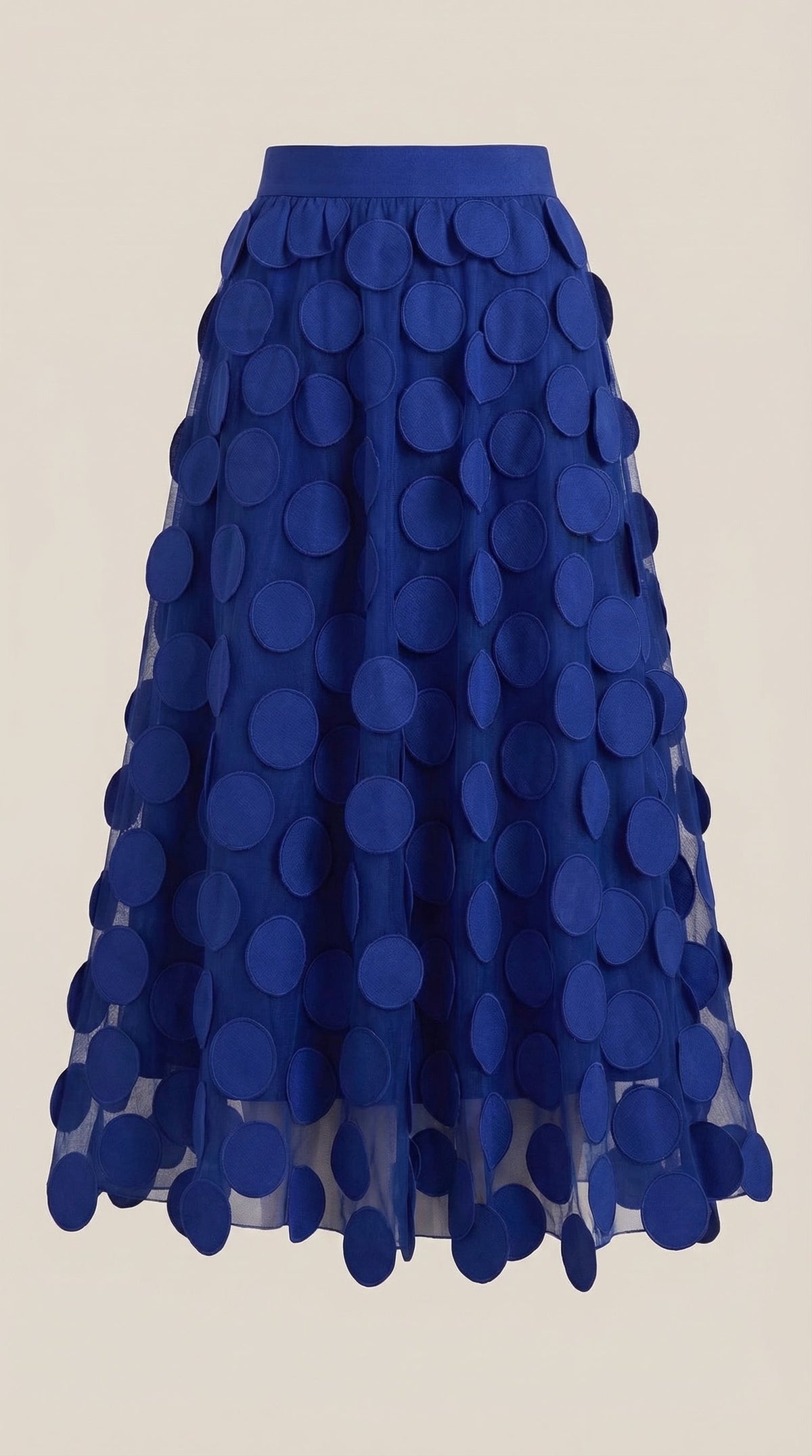 Falda Midi de Malla con Detalles de Puntos Olga