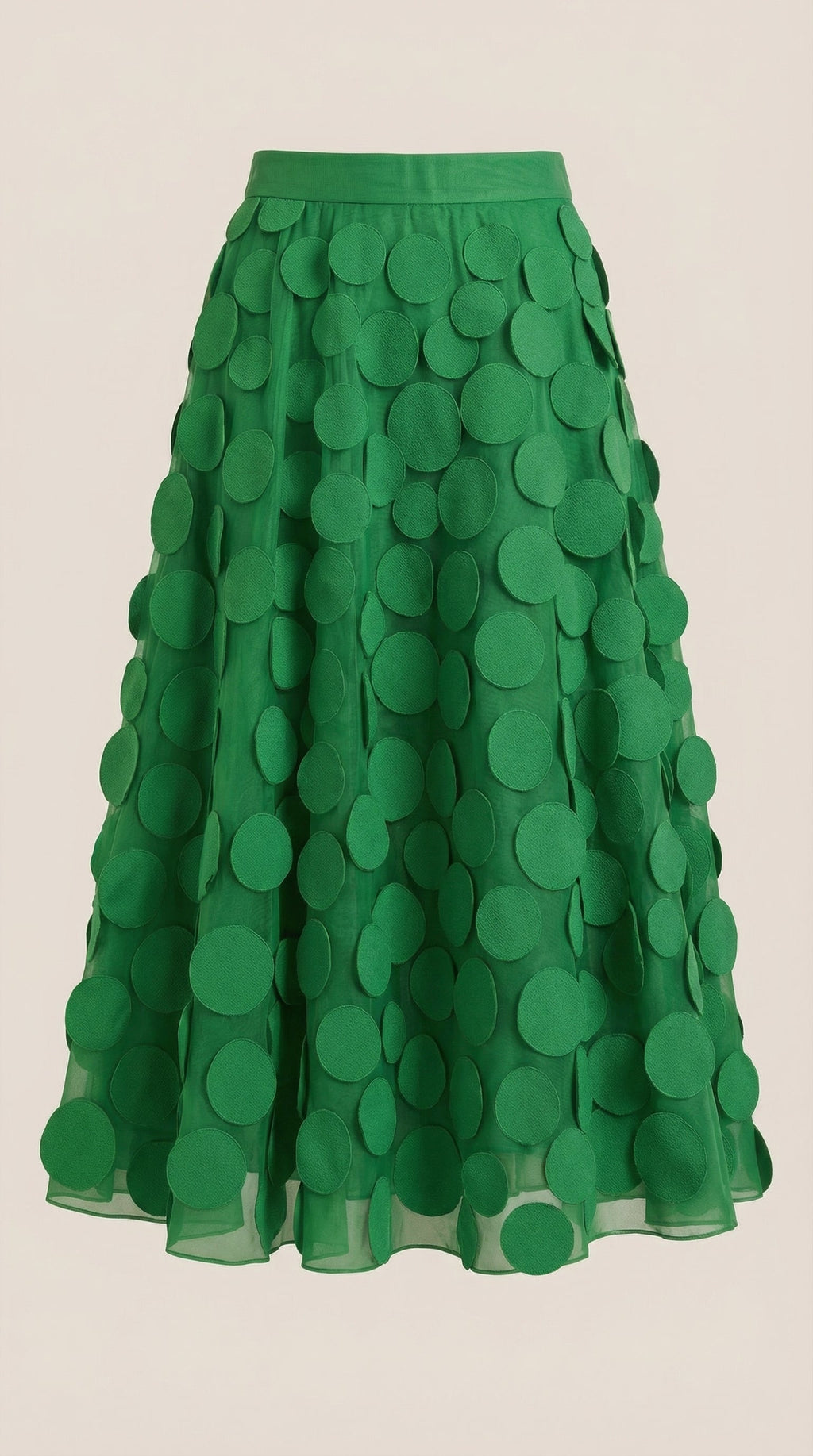 Falda Midi de Malla con Detalles de Puntos Olga
