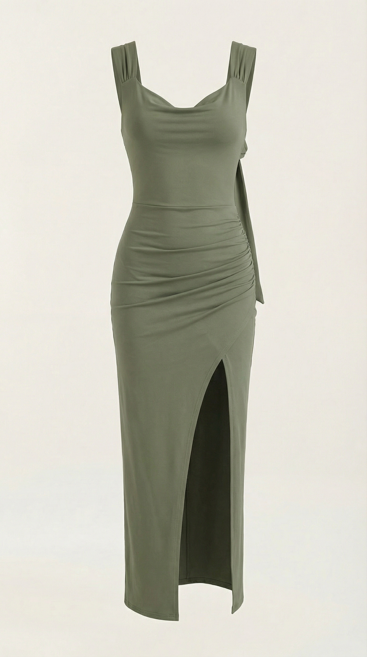 Vestido Largo Rhoda con Detalles Fruncidos